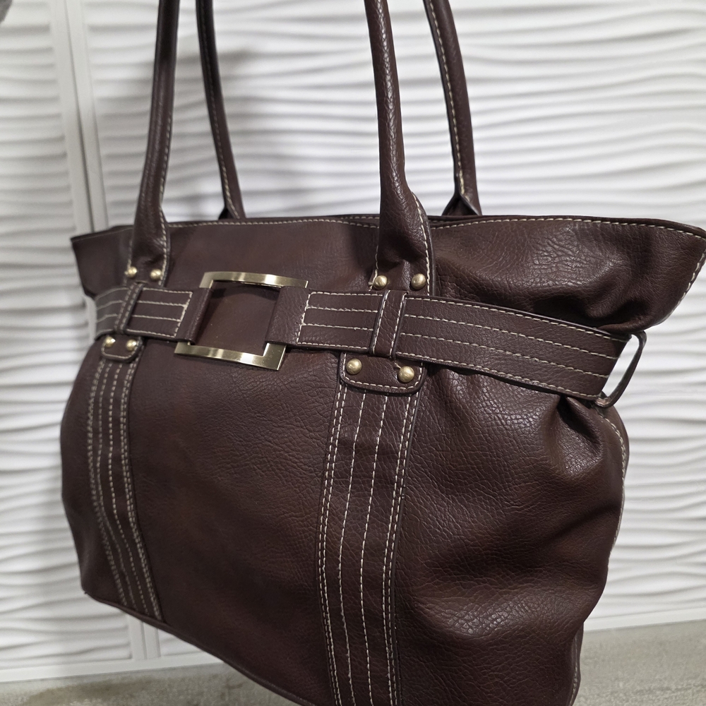 Avon Dark Brown Tote with Buckle Detail